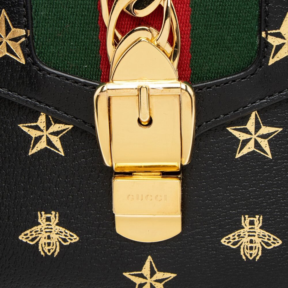 Gucci Calfskin Bee & Star Sylvie Mini Top Handle