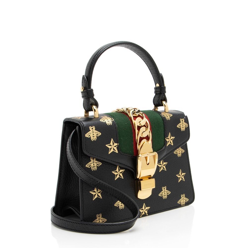 Gucci Calfskin Bee & Star Sylvie Mini Top Handle