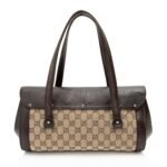 Gucci GG Canvas Bamboo Bullet Medium Satchel