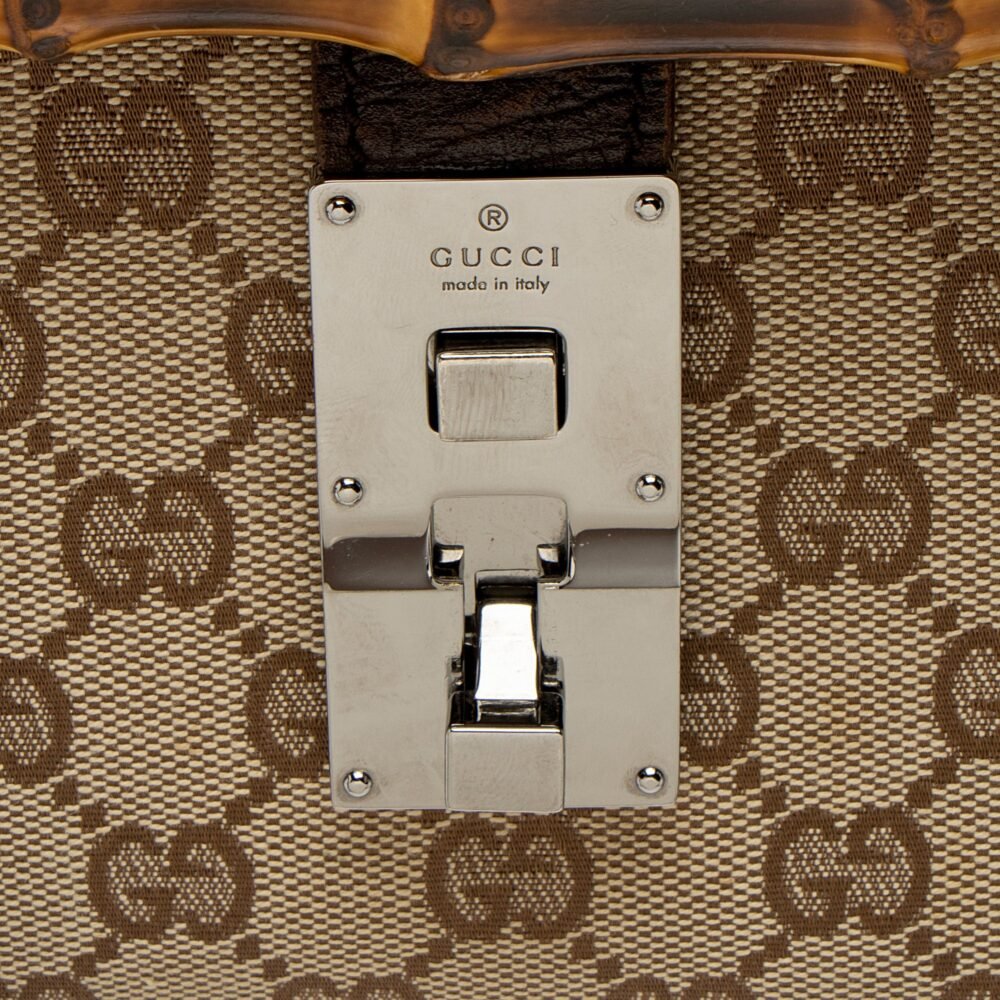 Gucci GG Canvas Bamboo Bullet Medium Satchel