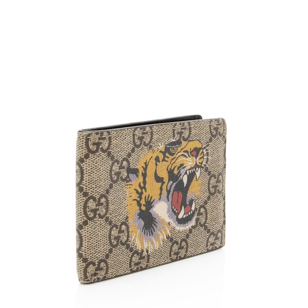 Gucci GG Supreme Tiger Small Bi-Fold Wallet