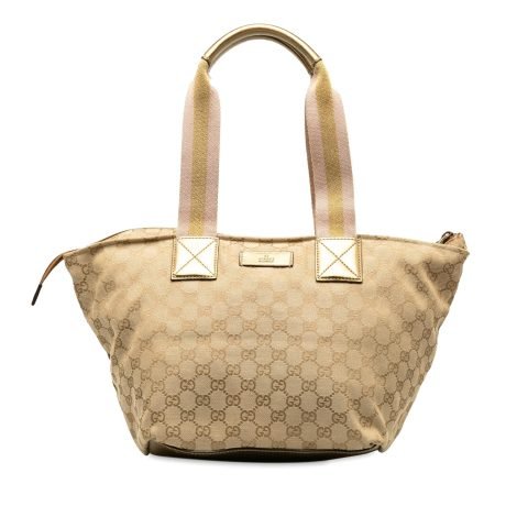 Gucci Medium GG Canvas Web Zip Handbag