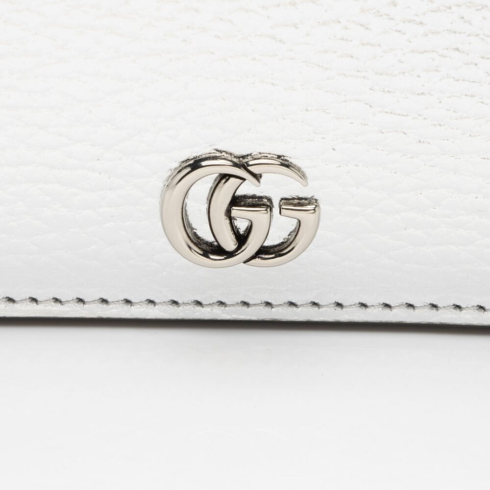 Gucci Metallic Leather GG Marmont Wallet on Chain