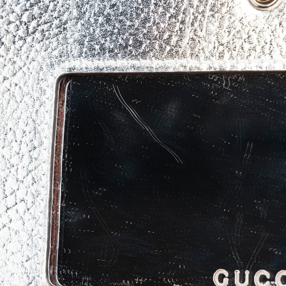 Gucci Metallic Leather GG Marmont Wallet on Chain