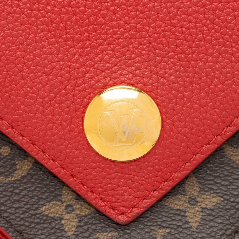 Louis Vuitton Calf Leather Monogram Canvas Double V Satchel