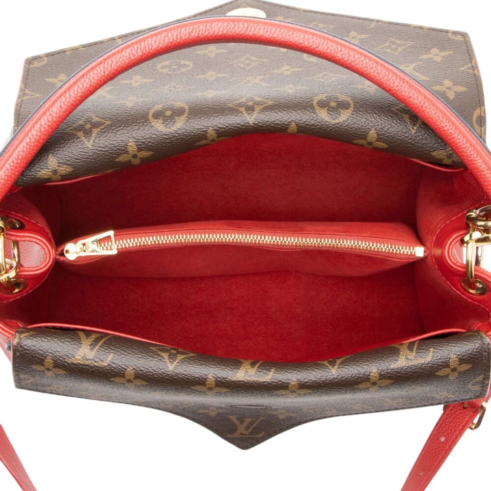 Louis Vuitton Calf Leather Monogram Canvas Double V Satchel