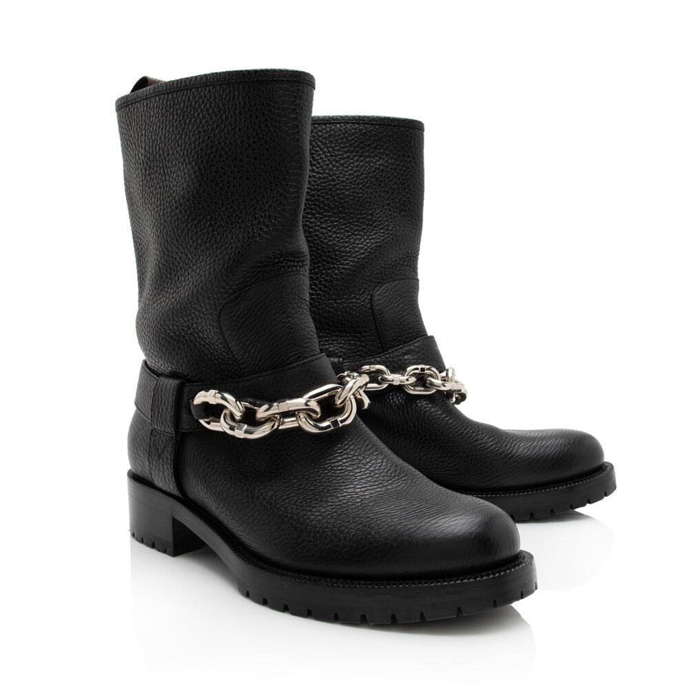 Louis Vuitton Calfskin Chain Outlaw Boots - Size 9.5 / 39.5