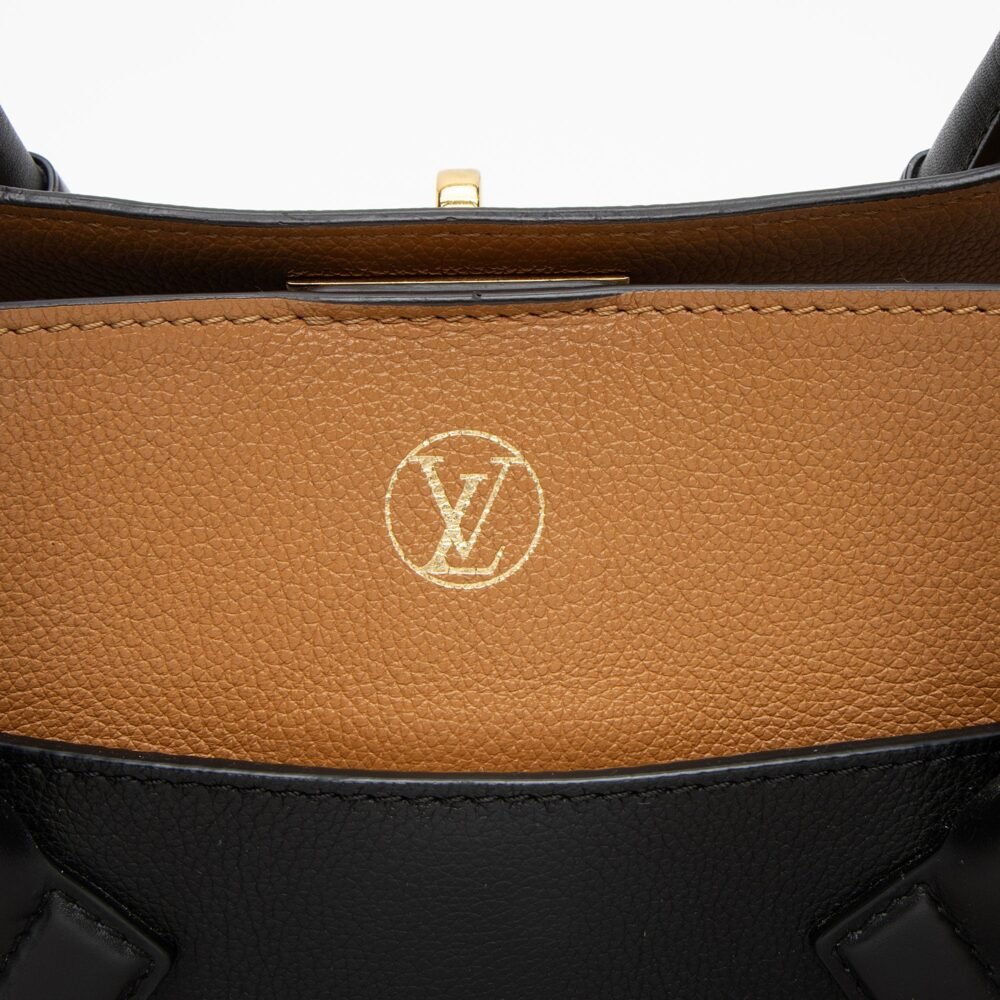 Louis Vuitton Calfskin Monogram Canvas On My Side MM Tote