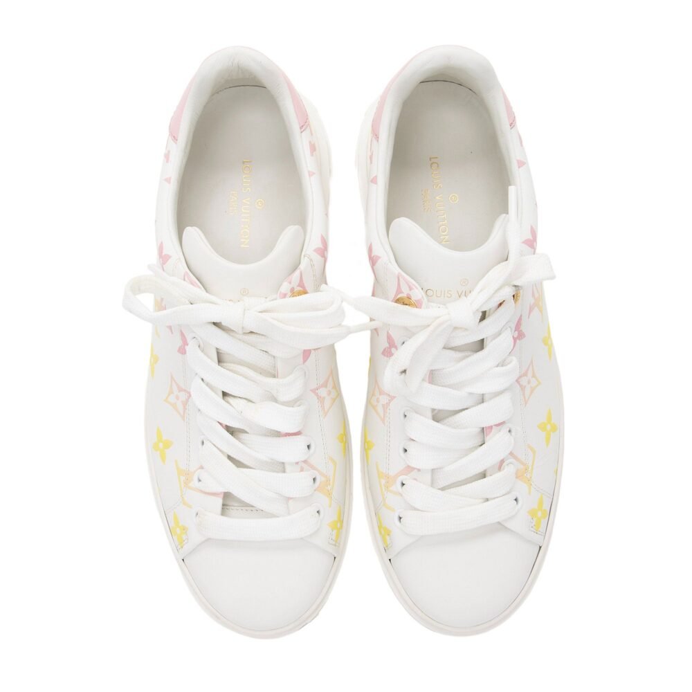 Louis Vuitton Monogram Calfskin Time Out Sneakers - Size 8.5 / 38.5