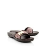 Louis Vuitton Monogram Denim Lock It Mule Sandals - Size 7.5 / 37.5