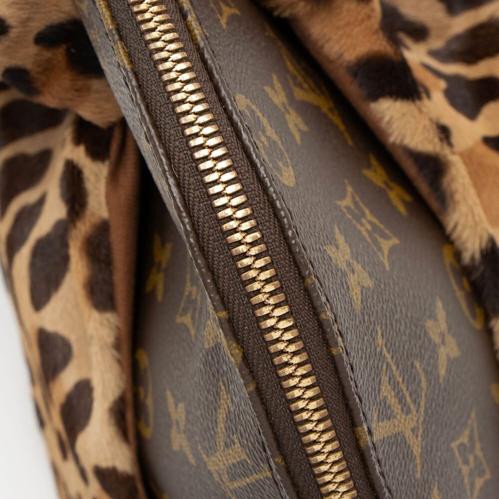 Louis Vuitton Vintage Limited Edition Monogram Canvas Leopard Pony Hair Alaia Alma Satchel