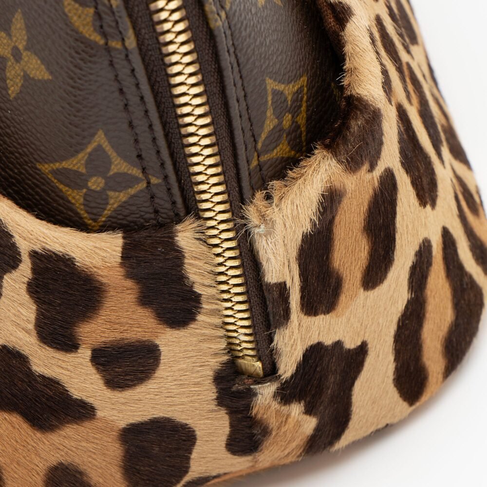 Louis Vuitton Vintage Limited Edition Monogram Canvas Leopard Pony Hair Alaia Alma Satchel